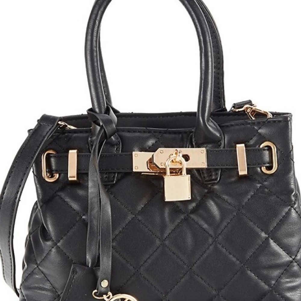 Badgley Mischka Mini Diamond Quilted Tote with front lock NWT - Picture 12 of 12
